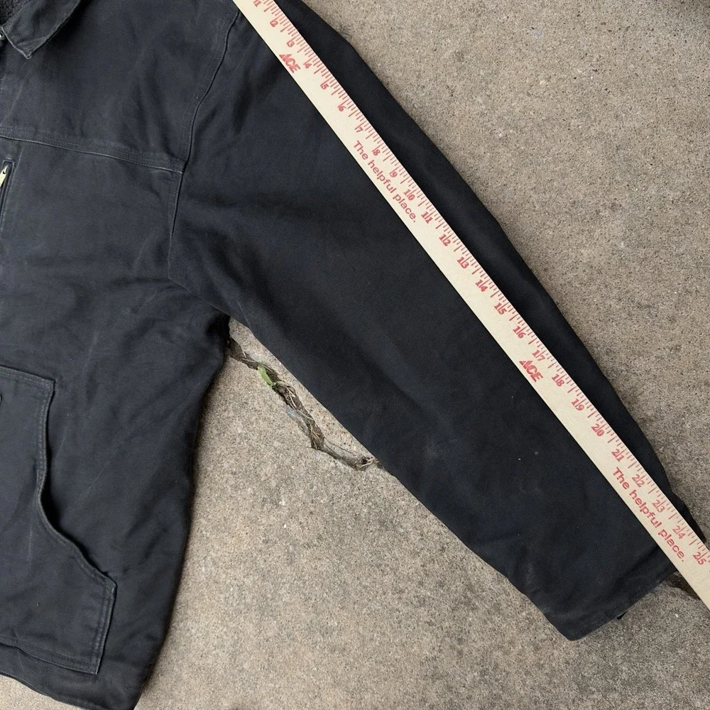 VTG‎ Carhartt Sandstone Ridge Jacket Men's Large C61 BLK Chore Coat Sherpa Lined